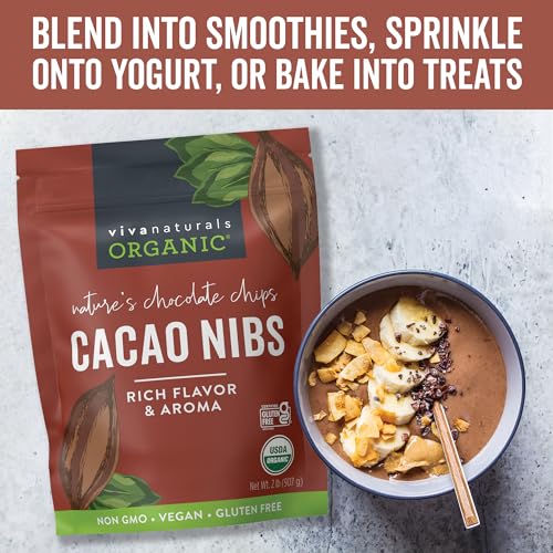Viva Naturals - The BEST Tasting Organic Cacao Nibs, 2 lb Bag