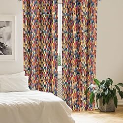 Lunarable Abstract Triangle Window Curtains, Funky