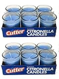 Cutter Citronella Candles Set (12-Pack) Natural Insect Repellent Off | Blue, Scented | Deters Bugs, Flying Insects, Mosquitos | Child and Pet Safe, Cruelty Free | Patio, Backyard, Outdoor Use