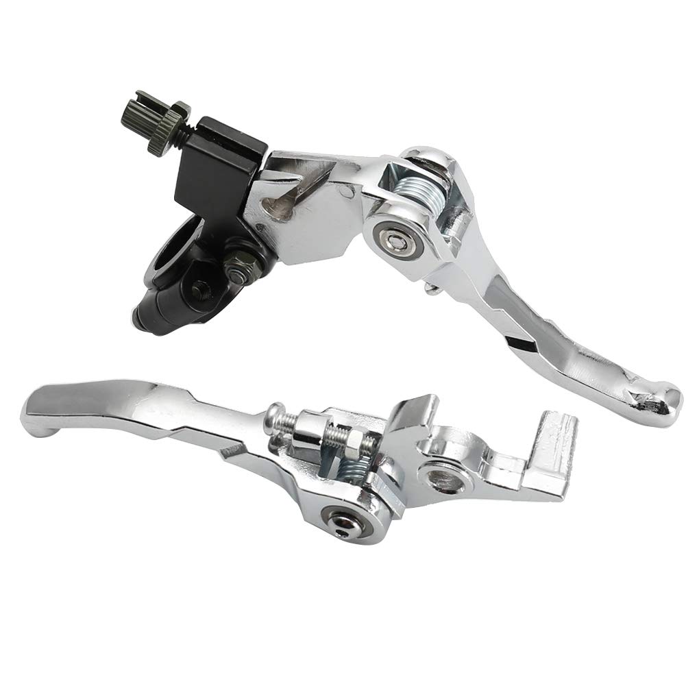 EVGATSAUTO Brake Handlebar, 7/8" Handlebar Folding Brake Levers + Clutch Levers Pit Dirt Bike Modified Parts