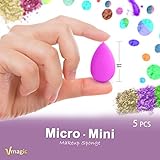 VMAGIC 5Pcs Mini Precision Makeup Sponge Beauty Foundation Sponge Blender for Flawless, Blend Foundation and Highlighter (Color in Random)