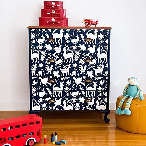 Otomi Folk Art Mexican Pattern Painted Furniture Design Stencil