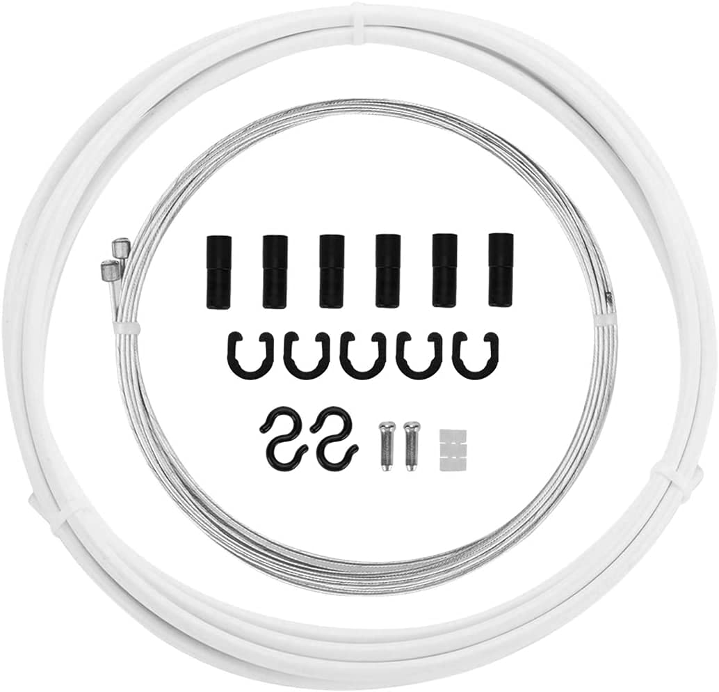 Chooee Universal Bicycle Shifter Cable Housing Set for Shimano Sram Derailleur White