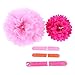 Tissue Paper Pom Poms - 5 pcs Ohuhu Paper Flowers, Decorations Crafts Pompoms Great for Baby Shower & Wedding Bridal Birthday Fiesta Holiday Event Pink Party Decorations