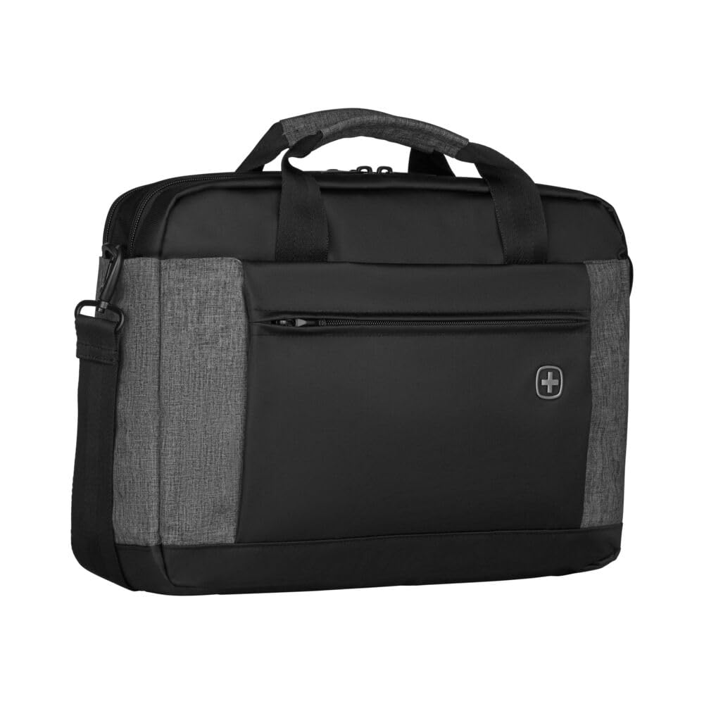 Wenger 601057 Underground 16 Inch Laptop Briefcase, Padded Laptop Compartment with iPad/Tablet/eReader Pocket in Black/Grey (12 Litres), 40 cm