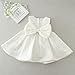 Meiqiduo Baby Girls 3Pcs Set Christening Baptism Wedding Formal Dress (3M/0-6months, Ivory White)