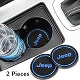 2 Pack 2.75 inch Car Interior Accessories Anti Slip Cup Mat for Jeep Grand Cherokee Wrangler Compass Cherokee Renegade Patriot Grand Comander Decoration,etc All Models (Blue)