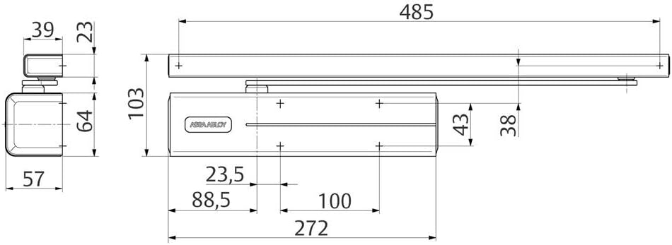Tesa Assa Abloy DC700-D35 DC700 Closer with Sliding Rail for Doors stainlesssteel - Image 3