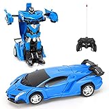 Gainer Transform Car Robot,Robot Deformation Car Model Toy for Children,Transforming Robot Remote Control Car with One Button Transformation,360 Speed Drifting 1:18 Scale