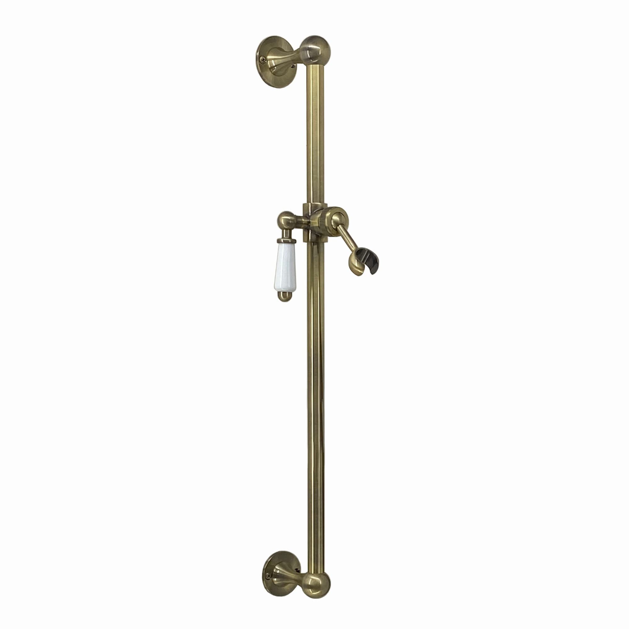 ENKI S27 Shower Slide Rail Riser Brass Head Holder Bar Traditional Solid Brass