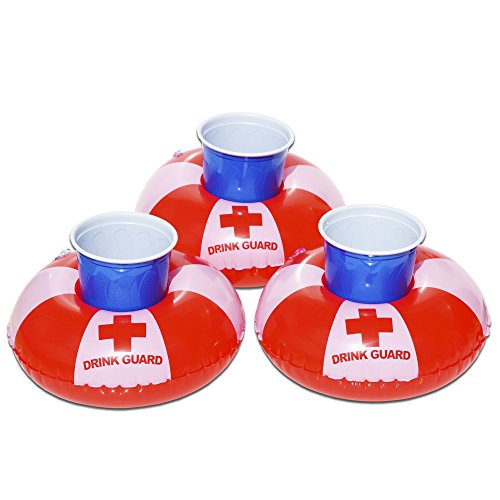GoFloats Inflatable Drink Guard Drink Holder (3 Pack), Float your drinks in style