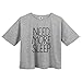 YITAN Women's Fashion Funny Tees Graphic Loose T shirt Cute Relaxed Split Crop Top Grey Small