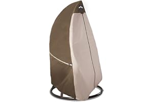 HAMLER Patio Egg Chair Cover, Heavy Duty Outdoor Hanging Egg Chair Cover , Wicker Swing Chair Covers with Zipper, Outdoor Chair Covers Waterproof Fits up to 45W x 33D x 68H Inches