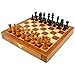 Hey! Play! Trademark Games Elegant Inlaid Wood Chess Cabinet w/Staunton Wood Chessmen, Brown