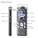 Poniie 8GB Portable Digital Audio Voice Recorder & MP3 Music Player with Built-in Loudspeaker (Rechargeable, Grey)