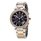 Michael Kors Parker Mini Chronograph Blue Dial Two-tone Ladies Watch MK6141