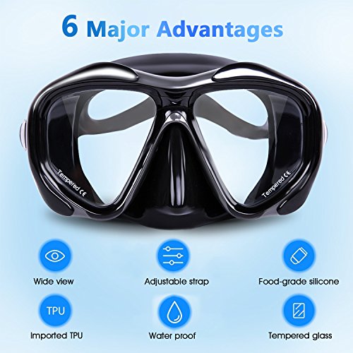 Teyo Diving Mask,Panoramic Scuba Diving Mask for Snorkeling Freediving Diving Dive Mask for Women and Men or Kids