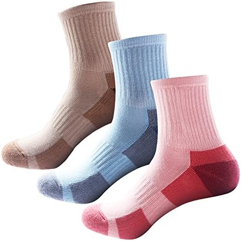 Sakya Women's Athletic Cushion Socks Jogging Running Hiking Crew Socks 3 Pack