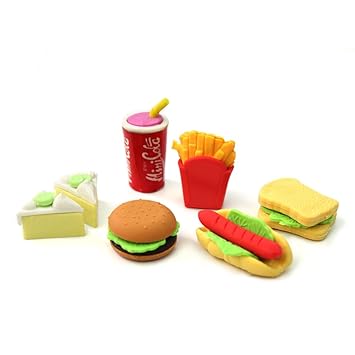 Radiergummis, Fast Food, 6 Stück