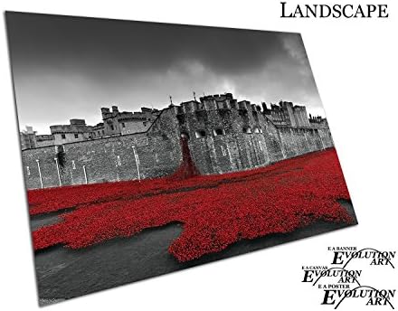 Print on Canvas Tower of London Remembers red Field of Poppies Size=A4 Print Only