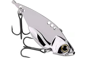 JJZS 5 Pack Metal Blade Baits for Bass Fishing Lures Hard Metal VIB Fishing Spoons Crankbaits Swimbaits for Trout Walleye Crappie Saltwater Blade Bait Fishing