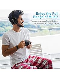 Auriculares con cancelación activa de ruido, auriculares inalámbricos RCA Bluetooth 5.0 con micrófono, almohadillas plegables de proteína suave, 25 horas de tiempo de reproducción para viajes, trabajo, TV, PC, teléfono móvil