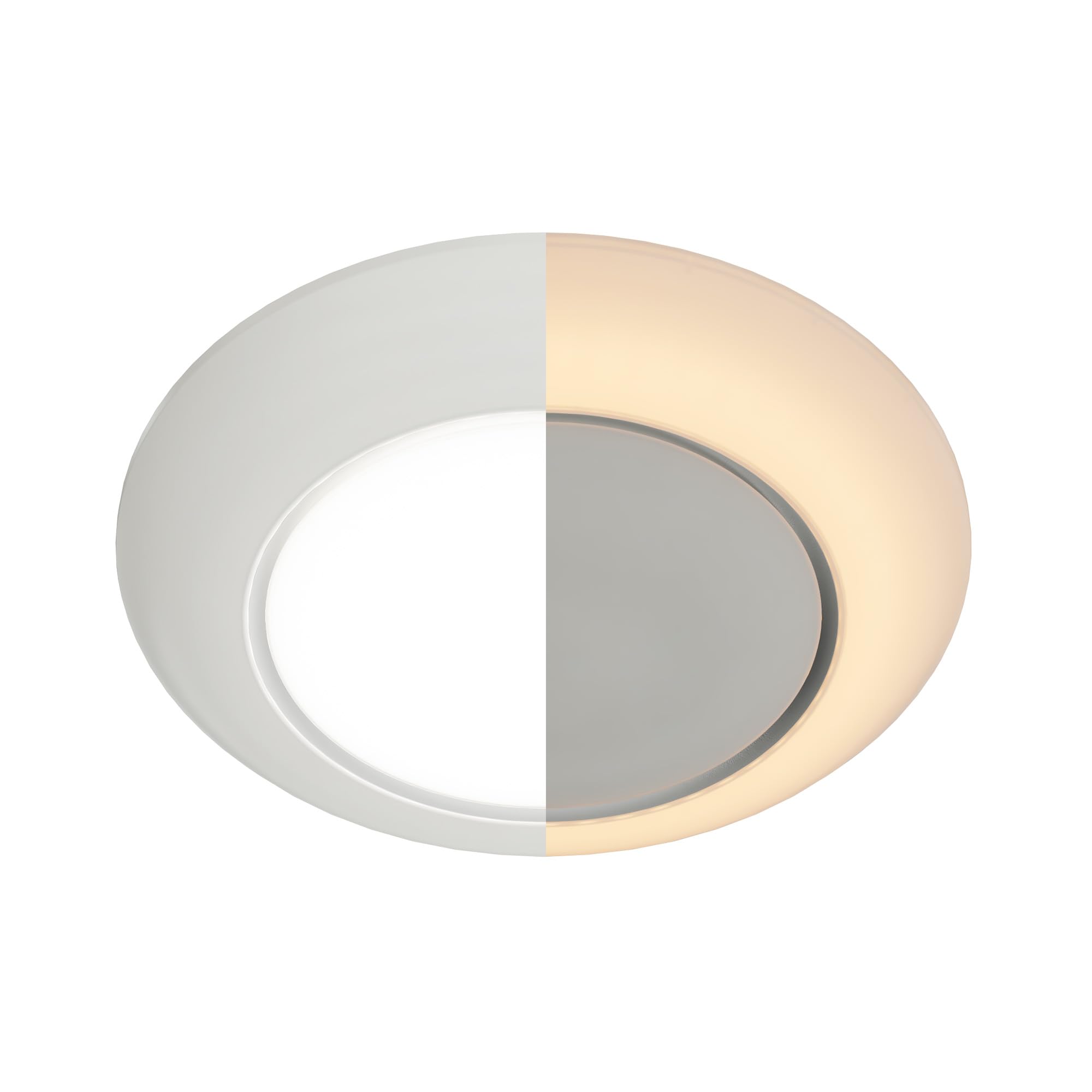 Photo 1 of ***(USED/ UNABLE TO TEST ITEM)***JULLISON 6 Inch LED Low Profile Disk Light with Night Light, 120VAC, 15W, 5CCT Color Changing, 1000LM, Dimmable, ETL, Shower Wet Rated Screw in Flush Mount Ceiling Light, White/1 Pack