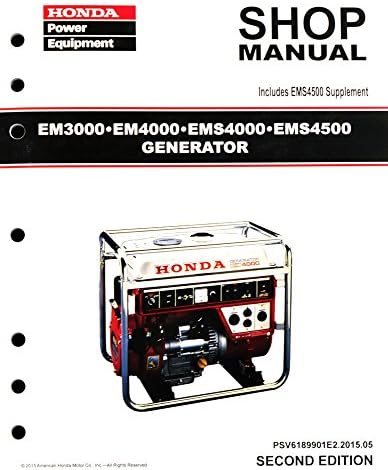 Honda EM3000 EM4000 EMS4000 EMS4500 Generator Service Repair Shop Manual