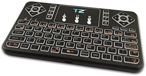 LYILIN 2.4GHz Mini Wireless&amp;Bluetooth Keyboard with Touchpad Mouse, LED Backlit, Rechargable Li-ion Battery for PC, Pad, Google Android TV Box and More-Black