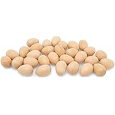 Unfinished Wooden Wren Eggs 7/8 inch, Bag of 50 Mini Wooden Easter Eggs to Paint, Smooth and Ready to Decorate, by Woodpeckers