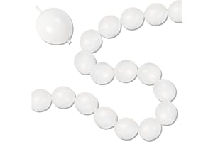 GOVPY White Link Balloons, 100PCS Linking Balloons with Tail for Making Balloon Wall Arch and Chains, Pearl Quick Balloon for Wedding Birthday Baby Shower Engagement Graduation Party Decorations (6inch)