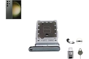 HXHN Galaxy S23 Ultra Dual SIM Card Tray Holder Slot Replacement Parts for Samsung Galaxy S23 Ultra 5G +Type-C Anti Dust Plugs +Eject Pin (Green)