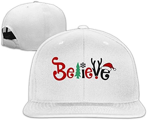 VVTV56E Printed Style Unisex Baseball Cap Hat Snapback Cap Believe Happy Christmas Day Hip Hop Hat