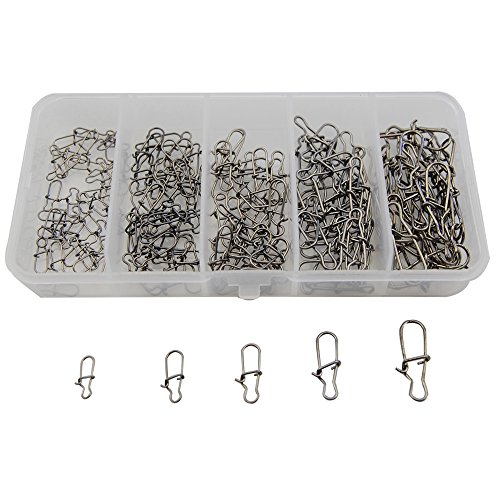 Shaddock Fishing 100pcs/box High-strength Duo Lock Snaps Size 2 3 4 5 6 Black Nickel Stainless Steel Fishing Gear Nice Snaps Tackle Accessories Kit - Test 55LB to 110LB