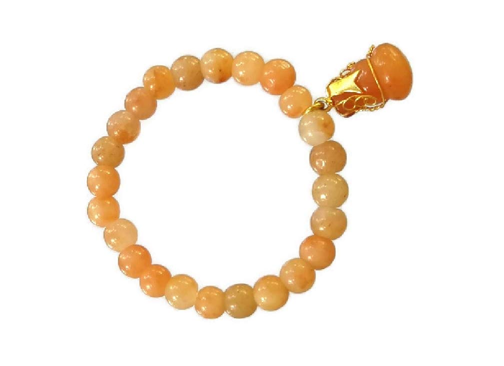 Vintage Light Orange Burmese Jade Stone Bangle Bracelet Good