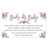 Floral Baby Shower Bring a Book Insert - 50 Count