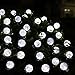 Qedertek Solar String Lights, 20ft 30 LED Outdoor Solar Lights, 8 Modes Crystal Ball Fairy Lights Waterproof Globe String Lights for Home, Patio, Lawn, Garden, Party and Holiday Decorations(White)