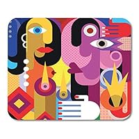 HZMJPAD Gaming Mouse Pad Picasso Man and Woman Romantic Dinner Modern Abstract Painting Music 8.6 X 7.1 in Decor Office Nonslip Rubber Backing Mousepad Mouse Mat