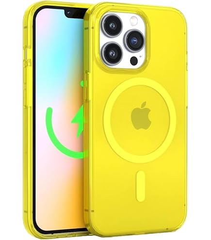 Leather FELONY CASE For IPhone 15, Neon Yellow Silicone Phone