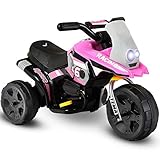 Costzon Kids Ride On Motorcycle, 6V Battery Powered 3 Wheel Bicycle, Electric Toy for Little Child (Pink)