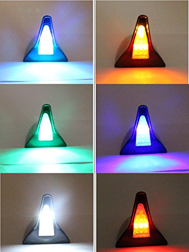 image for MRCARTOOL Car Light, 8 LED Solar Energy Tail Lights with Red Shark Fin