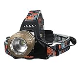 Bjour Max 2000 Lumens Adjustable LED Headlamp Headlight, Zoomable Spot Light Flood Light, Handsfree Waterproof Flashlight for Camping Running Hiking Hunting Fishing