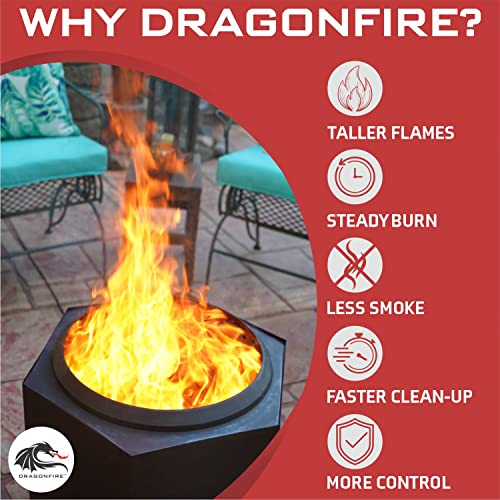 Dragonfire 23.5 Inch Smokeless Wood Burning Outdoor Bonfire Fire Pit