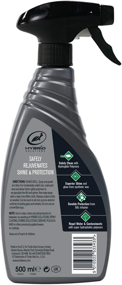 Turtle Wax Hybrid Solutions Ceramic 3-in-1 Car Detailer, Waterless Car Wash - Image 3