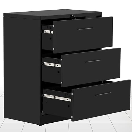 Amazon Com 3 Drawers Lateral File Cabinet 2 Drawer Locking