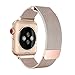 OROBAY Compatible with iWatch Band 38mm 40mm, Stainless Steel Milanese Loop with Magnetic Closure Replacement Band Compatible with Apple Watch Series 4 Series 3 Series 2 Series 1, Champagne Gold