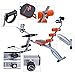 Goplus 6 in 1 Multi-Functional Trainer Twister AB Rocket Abdominal Core Exerciser Adjustable Incline Decline Bench Stepper (Orange)