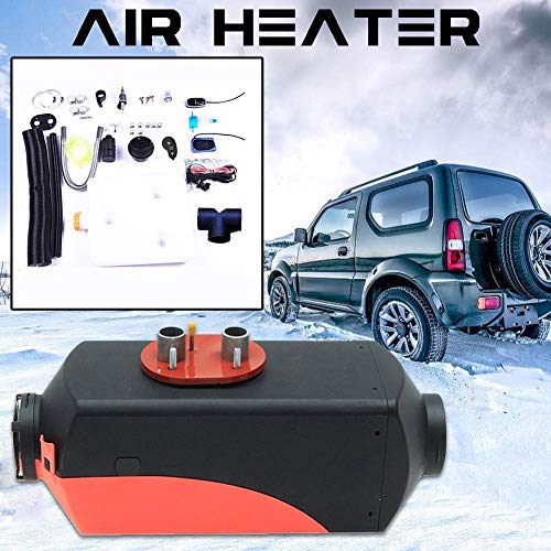 5KW 12V Diesel Fuel Heater with Remote Control LCD Monitor & Silencer Car Parking Heater for RV, Motorhome Trailer, Trucks, Boats, Bus (red + black)