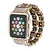 GEMEK Retro Bracelet Compatible with Apple Watch Band Rose Gold 42mm 44mm, Elastic Stretch Faux Crystal Agate Straps Replacement Compatible with iWatch Women Wristbands Series 5/4/3/2/1 Cuff (Pink)