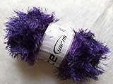 Large 100 Gram Skein Purple Eyelash Yarn Fun Fur 164 Yards